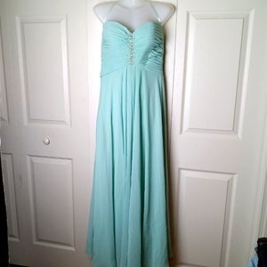 Allure Bridesmaid Dress Size 6 Mint Green Prom Evening Formal Strapless Bling